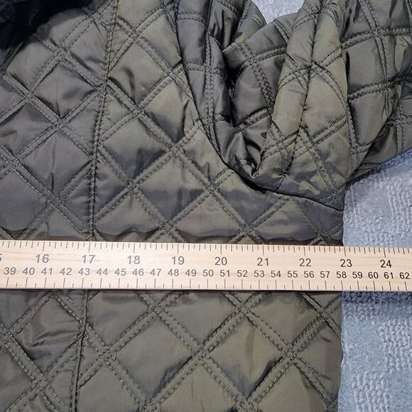 Lucky Brand Womens XL  Jacket Diamond Quilted Modern Barn Lined Green Coat - Picture 7 of 11